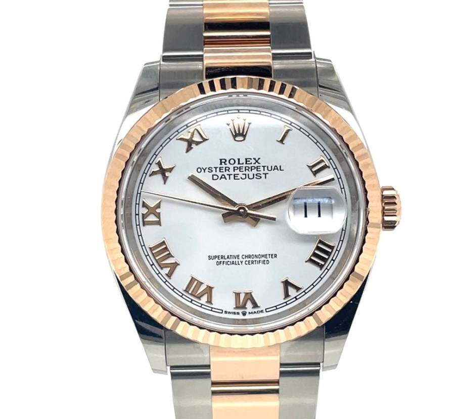 Timepieces Smyth Jewelers | Estate Gents Rolex Datejust With White Dial In Stainless Steel And 18K