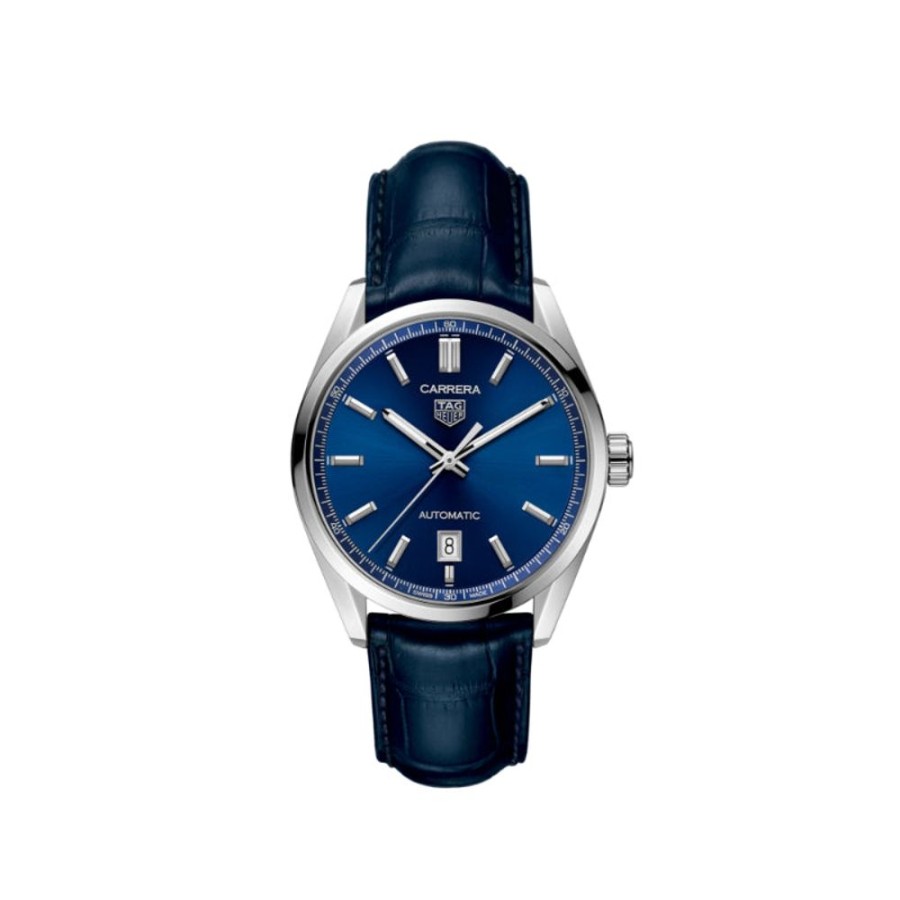 Timepieces TAG Heuer | Tag Heuer Gents Carrera 39Mm Automatic - Blue/Blue Leather