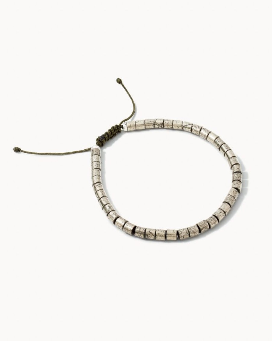 Gifts Kendra Scott | Scott Bros. Grey Oxidized Sterling Silver Beaded Bracelet In Pyrite