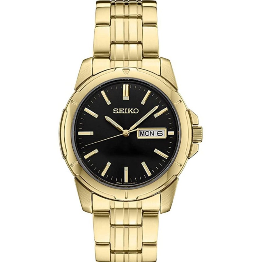 Gifts Seiko | Seiko Essentials Collection 39Mm Quartz Black Dial/Gold Tone