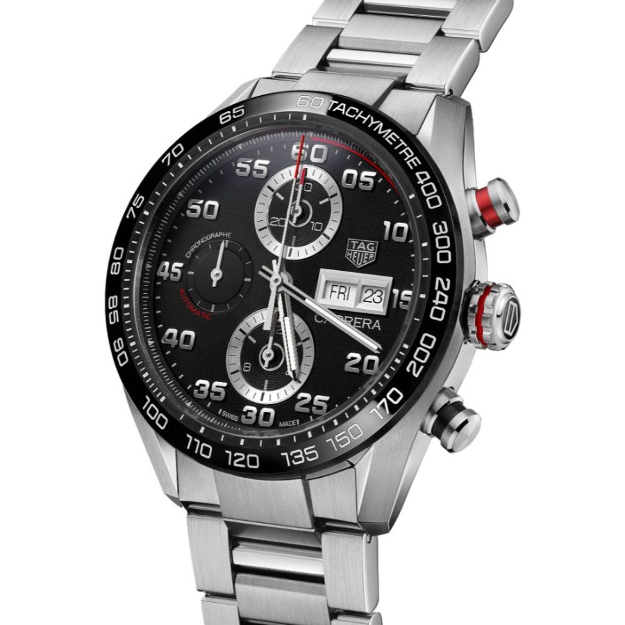 Timepieces TAG Heuer | Tag Heuer Automatic Chronograph 44 Mm Black/Steel