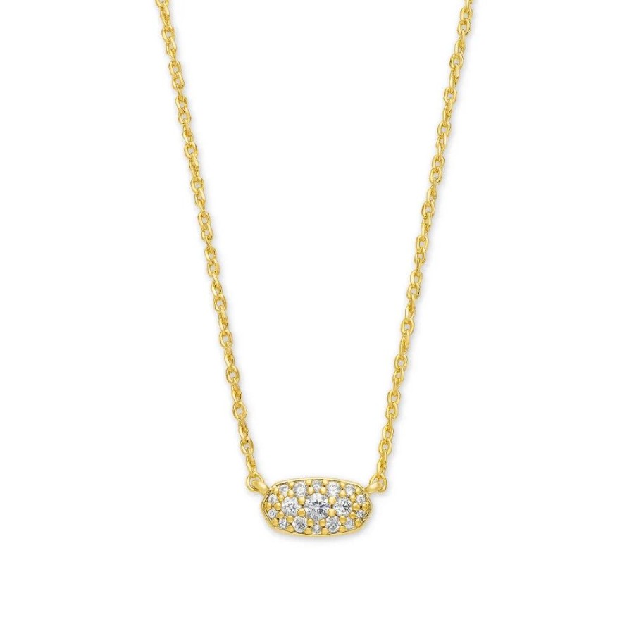 Jewelry Kendra Scott | Kendra Scott Grayson Pendant Necklace In White Crystal