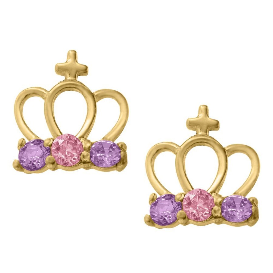 Jewelry Smyth Jewelers | Children'S 14K Crown Stud Earrings