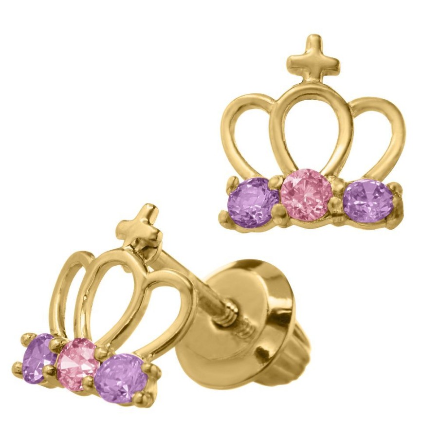 Jewelry Smyth Jewelers | Children'S 14K Crown Stud Earrings