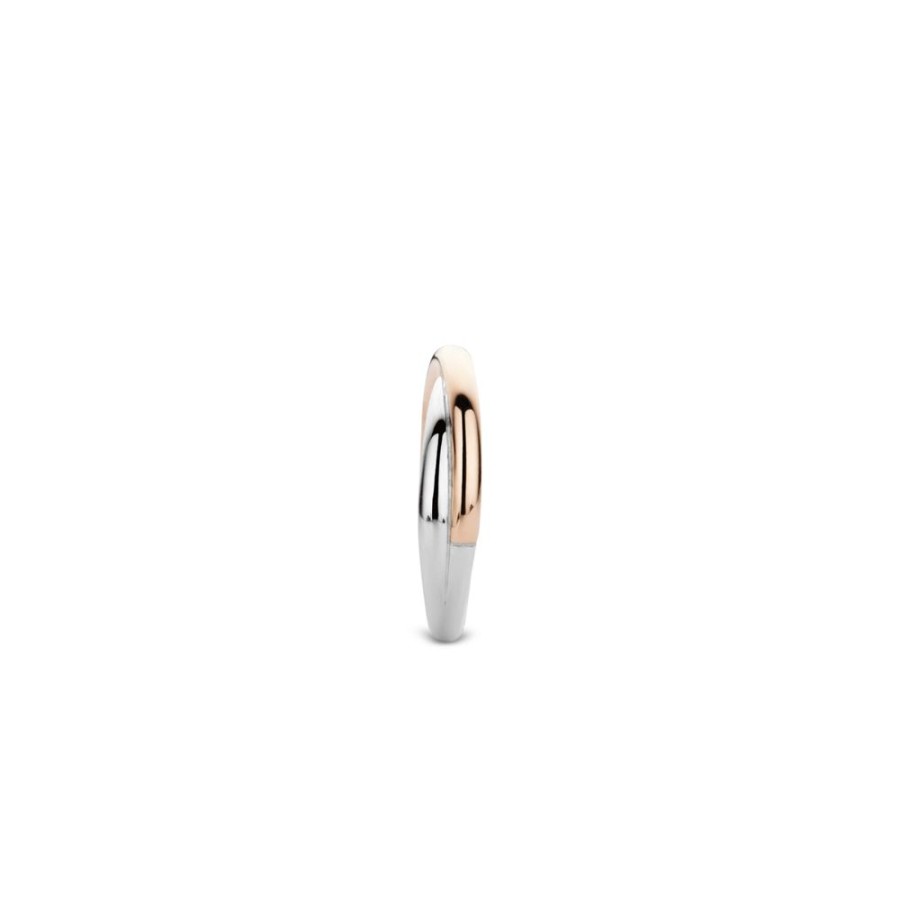 Jewelry TI SENTO - Milano | Ti Sento-Milano Sterling Silver/Rose Gold Plated Crossover Ring