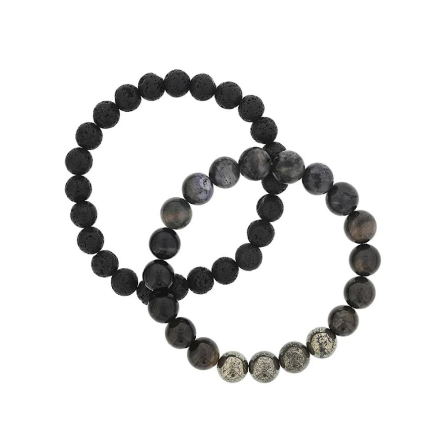 Jewelry Smyth Jewelers | Men'S Lavestone & Ombre Set Beaded Bracelets