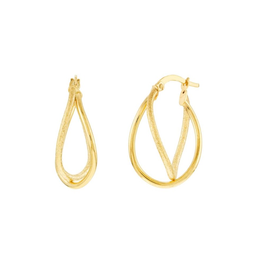 Jewelry Smyth Jewelers | 14K Polished & Satin Twisted Hoop Earrings