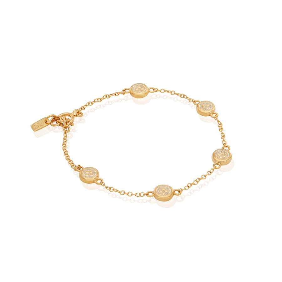 Jewelry Anna Beck | Anna Beck Classic Smooth Rim Station Bracelet