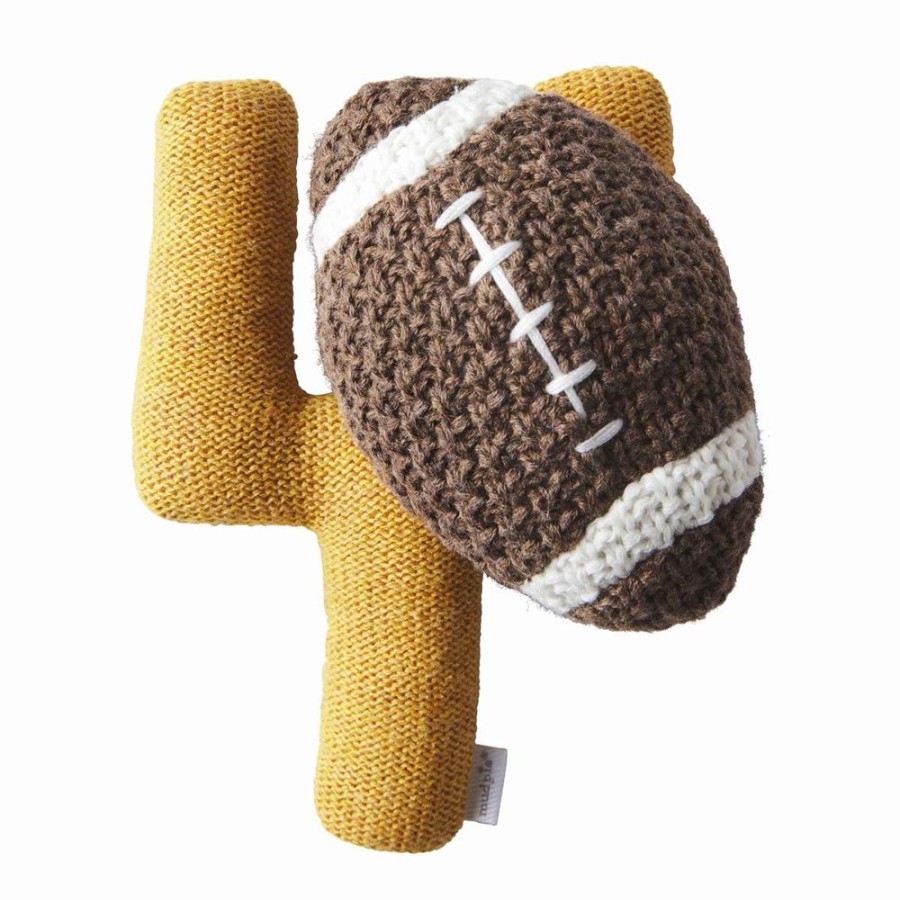 Gifts Mud Pie | Mud Pie Knit Sports Rattle - Football