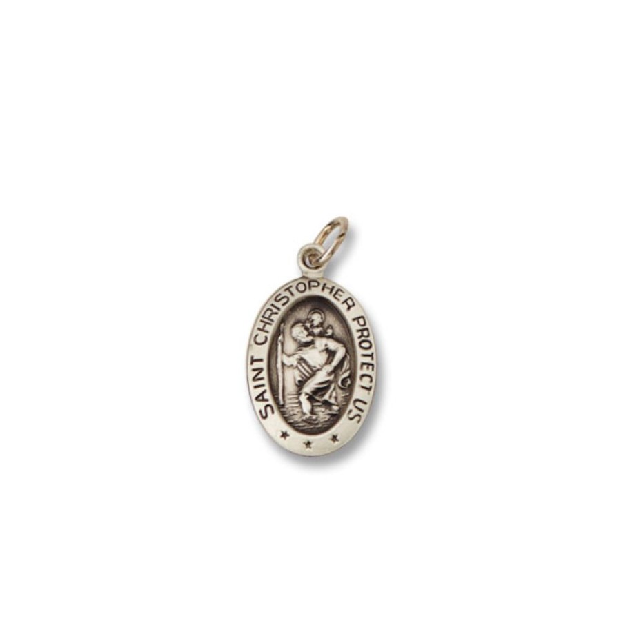 Jewelry Smyth Jewelers | Sterling Silver Antiqued St. Christopher Medal