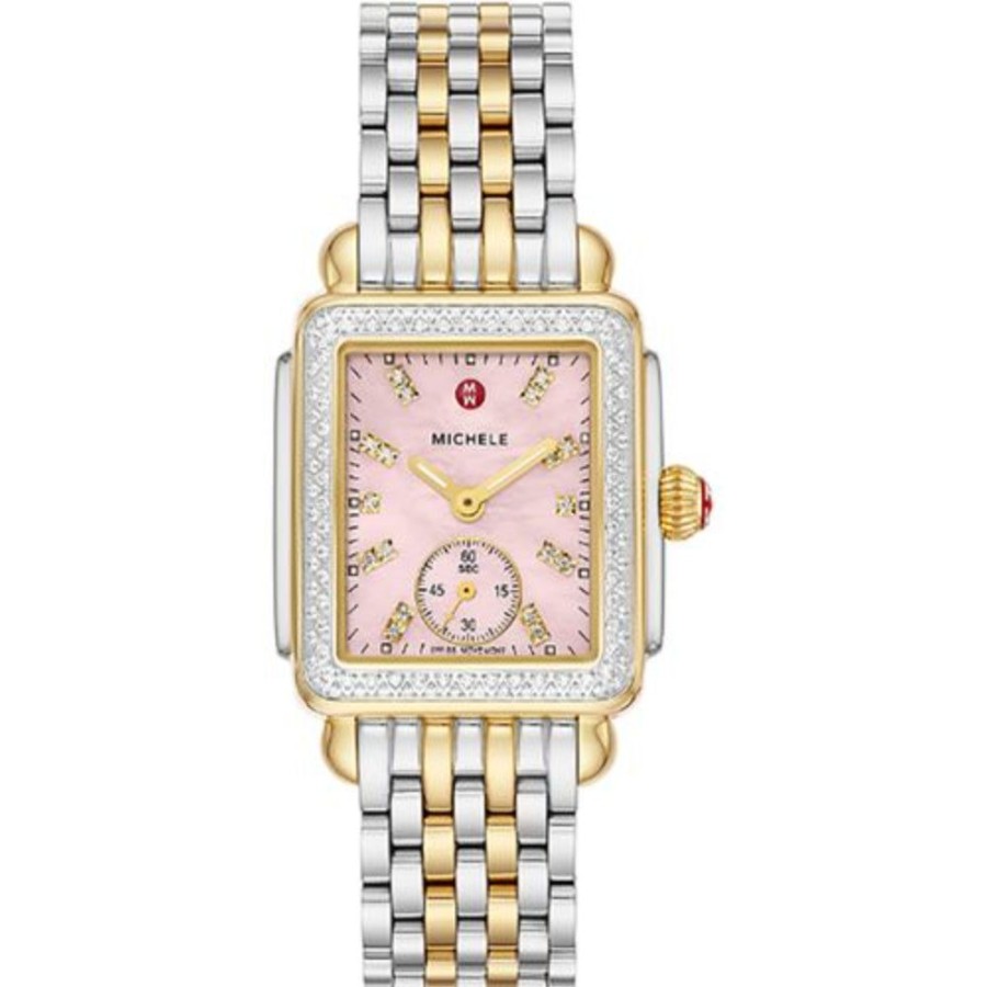 Timepieces Michele | Michele Deco Mid Two-Tone 18K Gold-Plated Diamond Watch