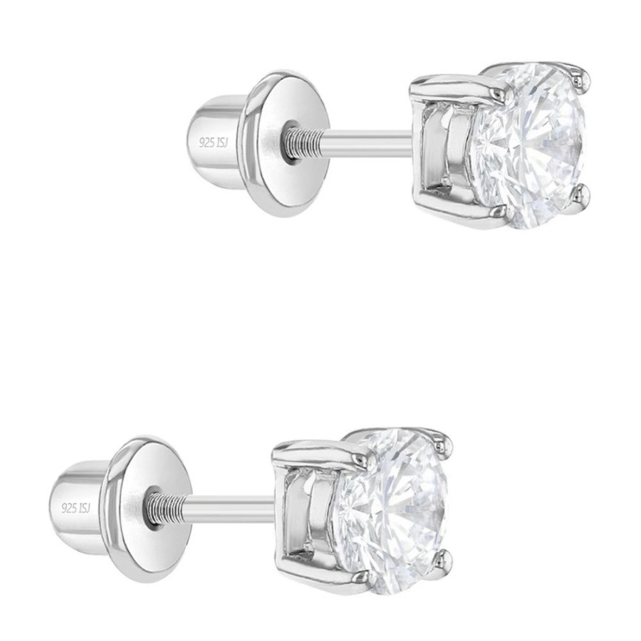 Jewelry Smyth Jewelers | Children'S Sterling Silver 5Mm Cz Solitare Earrings