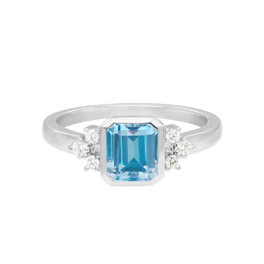 Jewelry Smyth Jewelers | 14K Blue Topaz And Diamond Ring