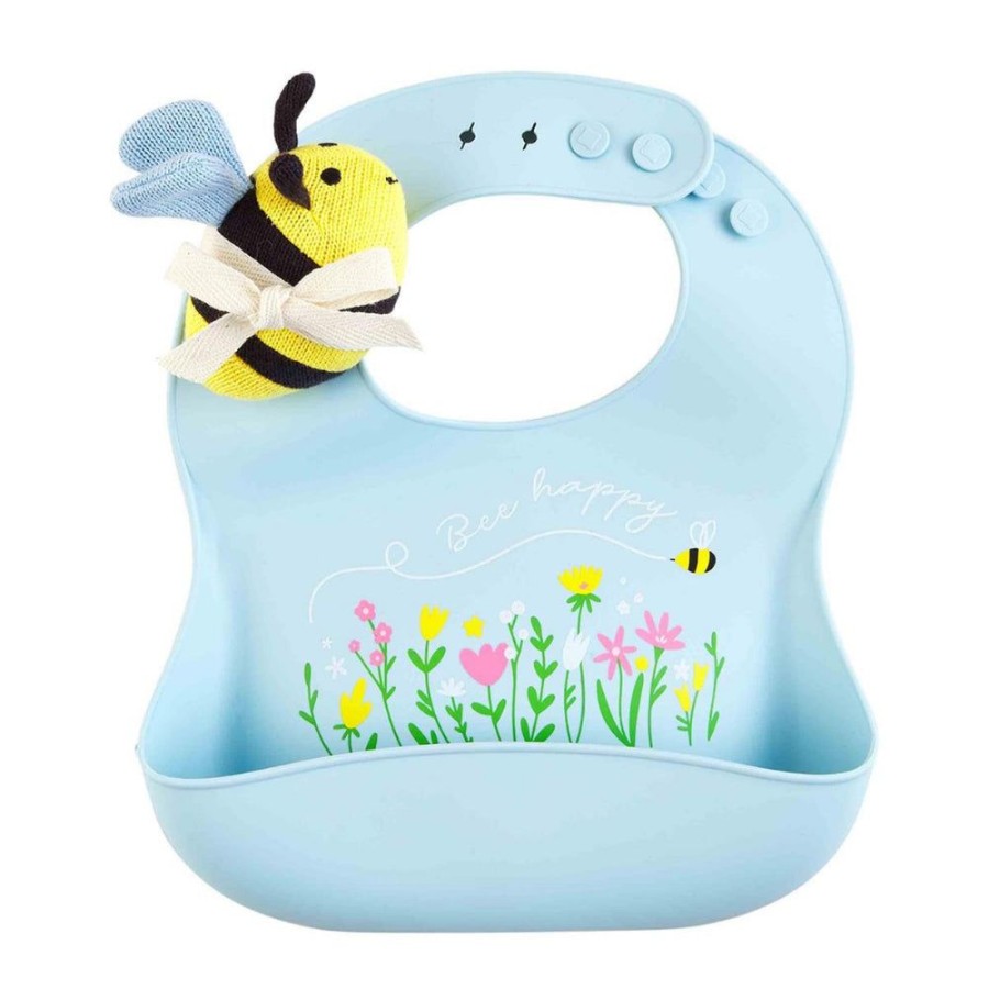 Gifts Mud Pie | Mud Pie Bee & Rainbow Bib & Rattle Set