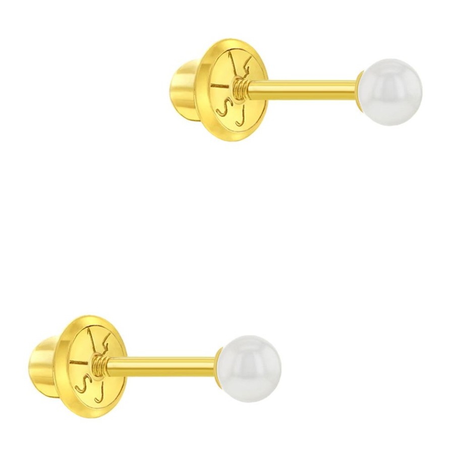 Gifts Smyth Jewelers | Children'S 14K Yellow Gold 2.5-3Mm Cultured Pearl Stud Earrings