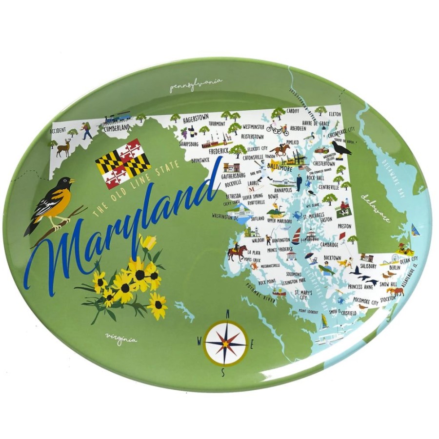 Gifts Galleyware | Galleyware Melamine Oval Maryland Platter