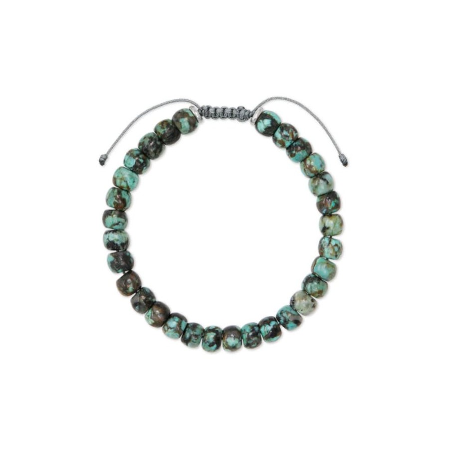 Gifts Kendra Scott | Scott Bros. Cade Oxidized Sterling Silver Corded Bracelet In Turquoise