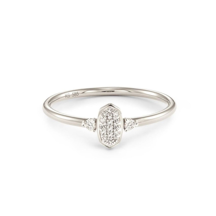 Jewelry Kendra Scott | Kendra Scott Marisa 14K White Gold Band Ring In White Diamond