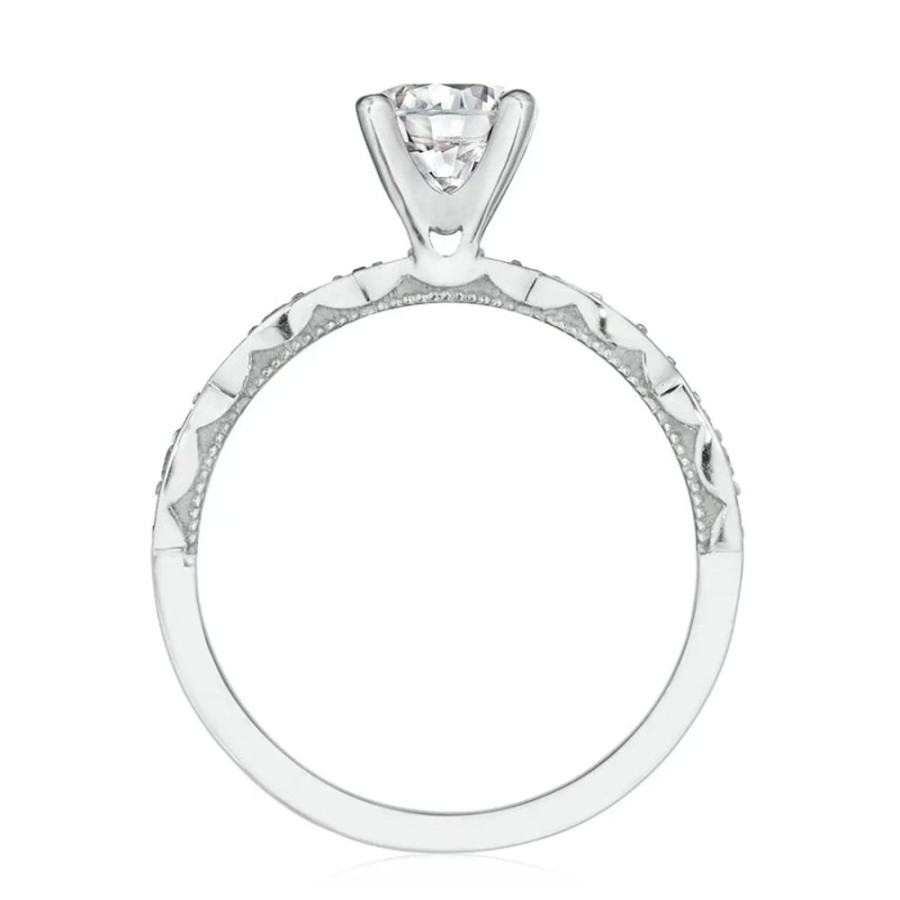 Jewelry Tacori | Tacori Sculpted Crescent 18Kw Round Solitaire Engagement Ring