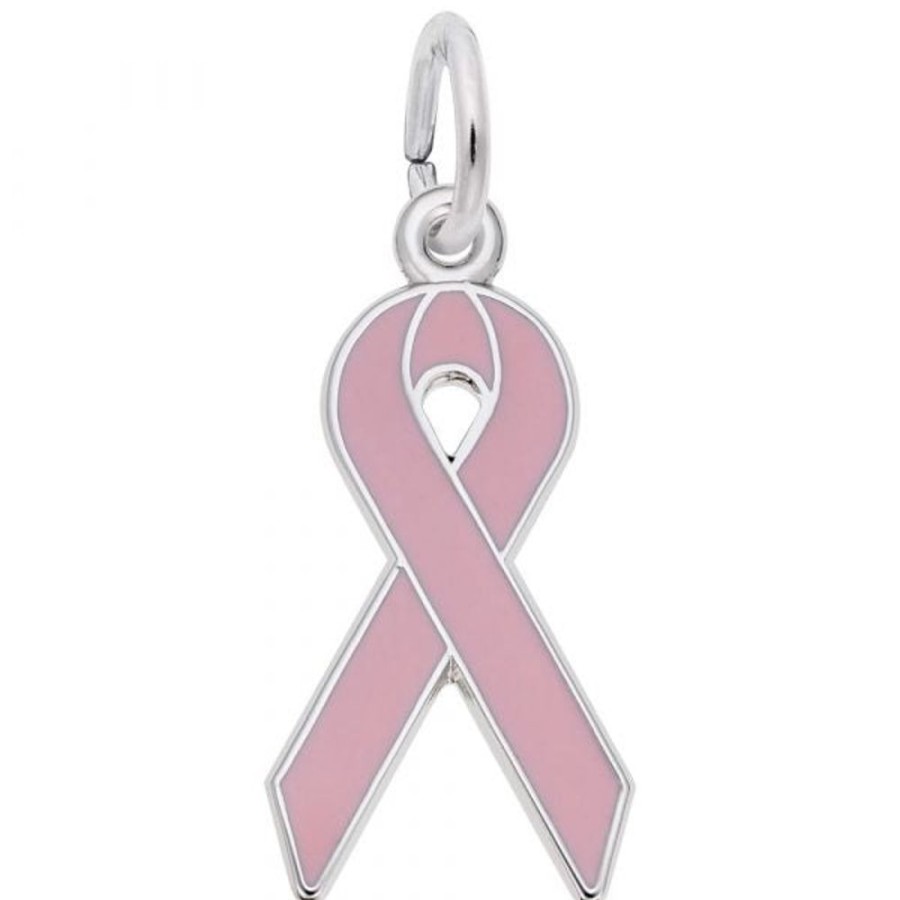 Jewelry Rembrandt | Sterling Silver Pink Breast Awareness Cancer Charm