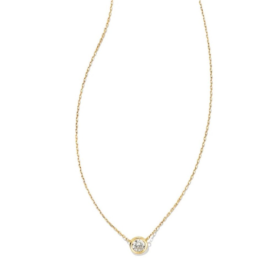 Jewelry Kendra Scott | Kendra Scott Audrey 14K Gold Pendant Necklace In .25Ct Diamond