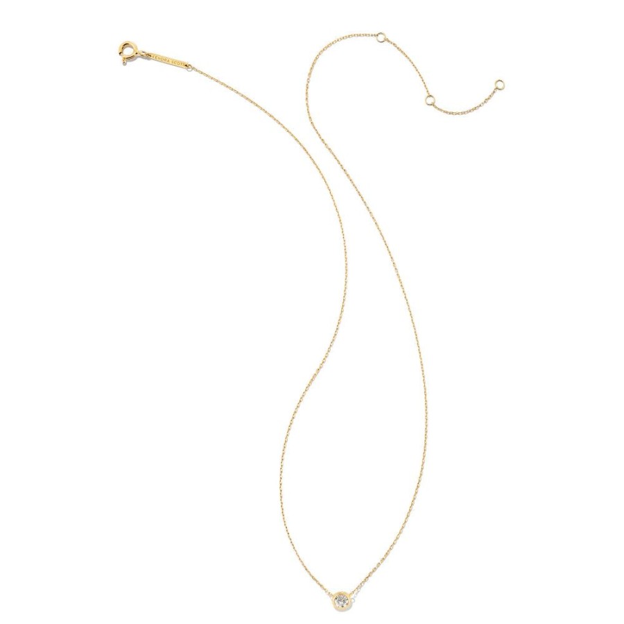 Jewelry Kendra Scott | Kendra Scott Audrey 14K Gold Pendant Necklace In .25Ct Diamond