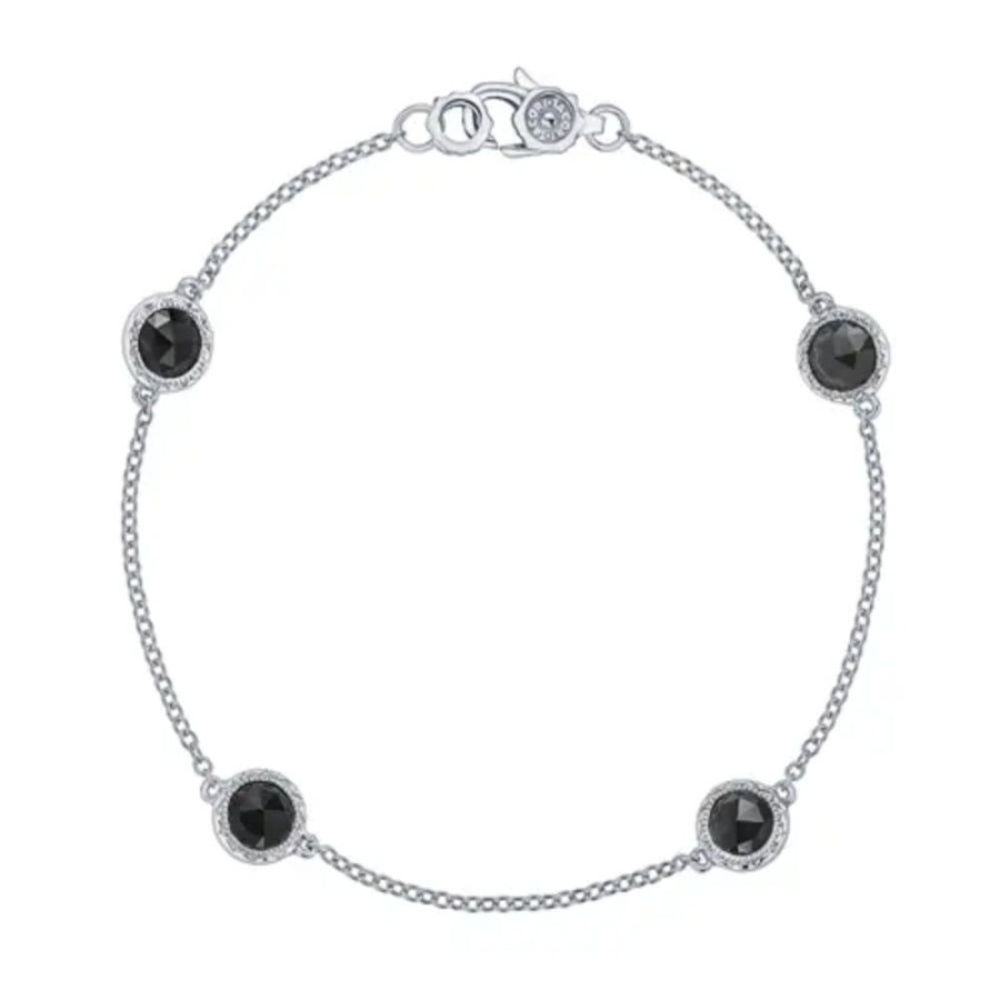 Jewelry Tacori | Tacori Silver 4 Station Round Gemstone Bracelet