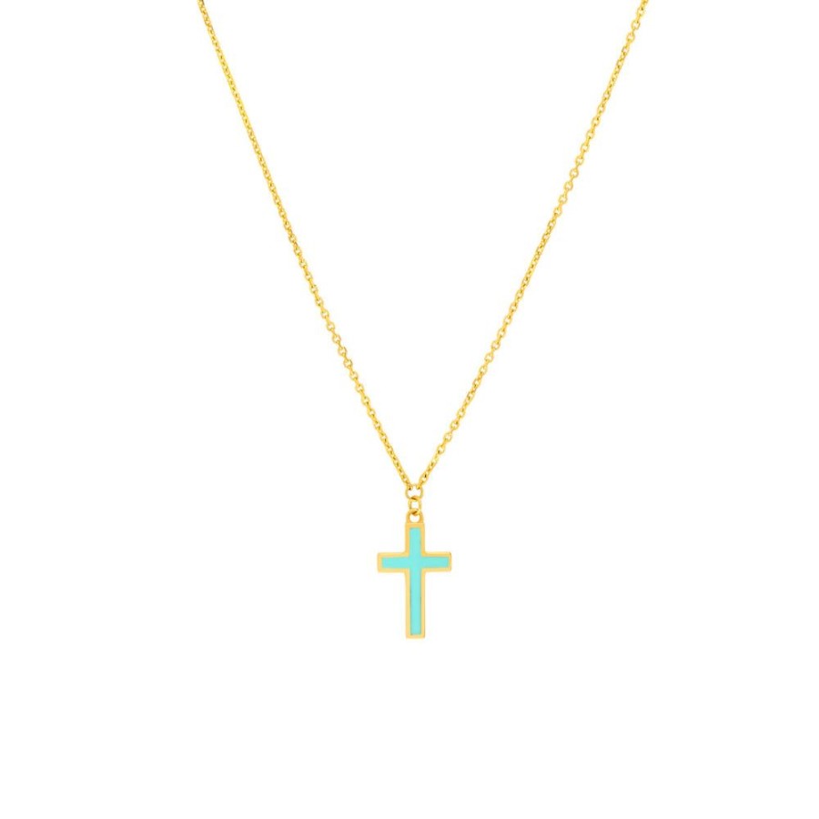 Jewelry Smyth Jewelers | 14K Enamel Cross Pendant Necklace