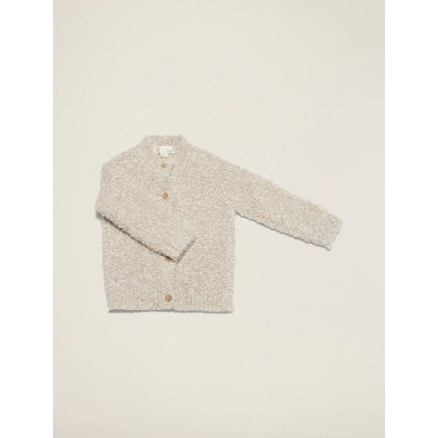 Gifts Barefoot Dreams | Barefoot Dreams Cozychic® Infant Heathered Stone/White Cardigan