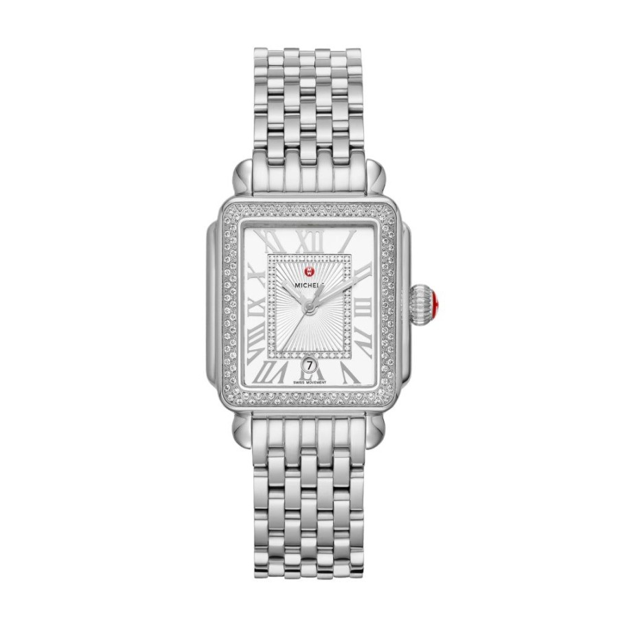 Timepieces Michele | Michele Deco Madison Mid Stainless Diamond Watch