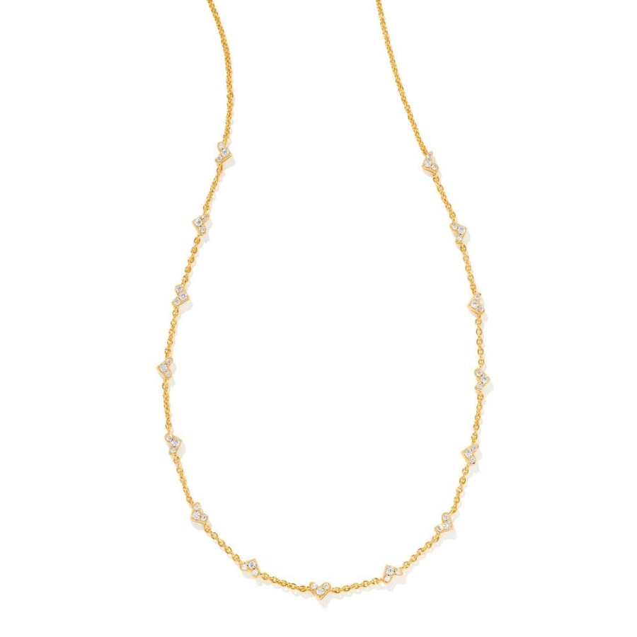 Jewelry Kendra Scott | Kendra Scott Haven Heart Strand Necklace In White Crystal