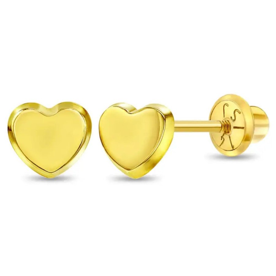 Jewelry Smyth Jewelers | Children'S 14K Yellow Gold Polished Heart Stud Earrings