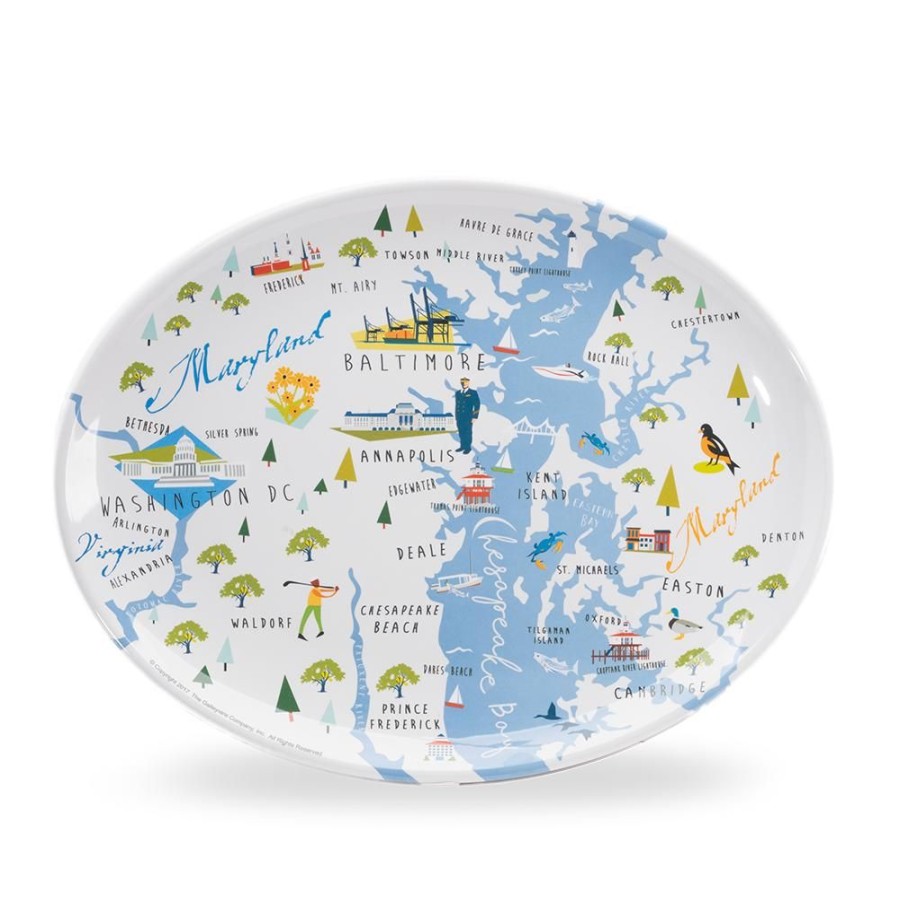 Gifts Galleyware | Galleyware Melamine Oval Chesapeake Bay Platter