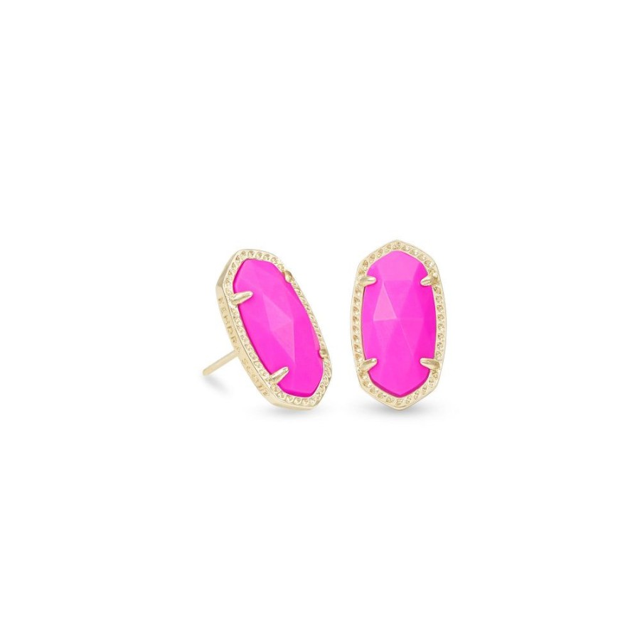 Jewelry Kendra Scott | Kendra Scott Ellie Gold Stud Earrings In Magenta