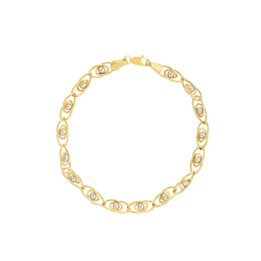 Jewelry Smyth Jewelers | 14K Two-Tone Wavy Link Bracelet