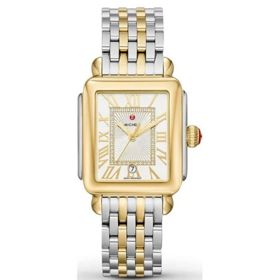 Timepieces Michele | Michele Deco Madison Two-Tone Diamond Watch