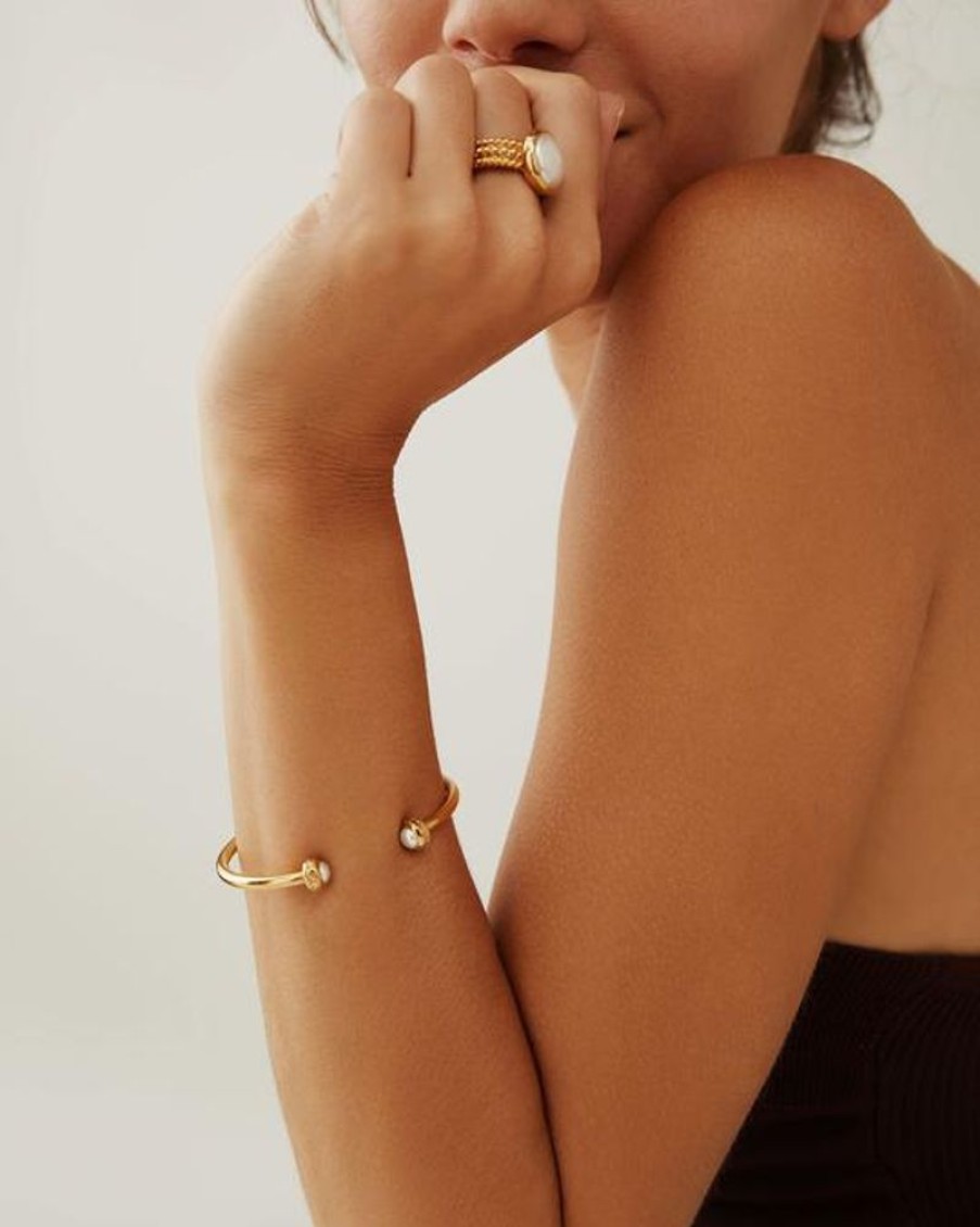 Jewelry Anna Beck | Anna Beck Smooth Open Pearl Cuff Bracelet